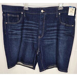 Terra & Sky Women's Plus High Rise Bermuda Short Dark Wash Size 26W